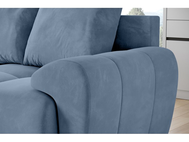 Sofa Bego 2 bez funkcji spania welur Monolith 70 szaro-niebieski