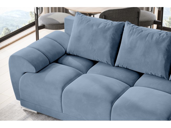 Sofa Bego 2 bez funkcji spania welur Monolith 70 szaro-niebieski