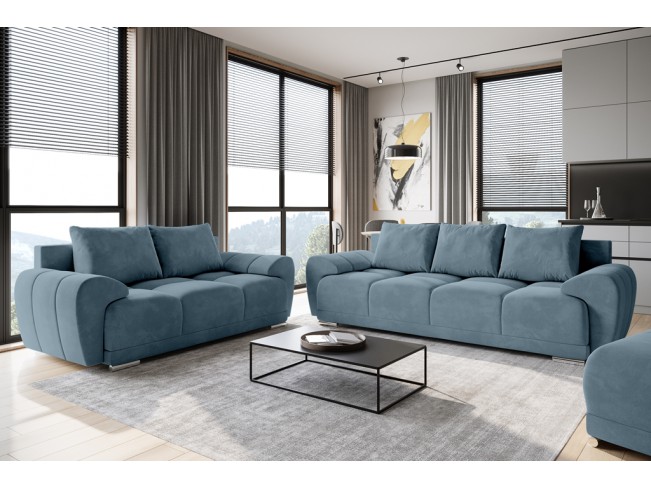 Sofa Bego 2 bez funkcji spania welur Monolith 72 błękitny