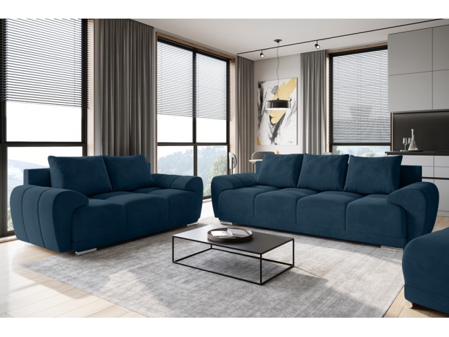 Sofa Bego 2 bez funkcji spania welur Monolith 76 lazurowy