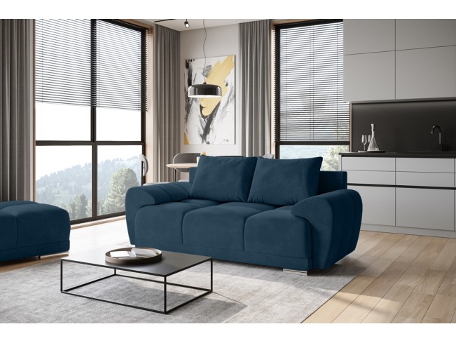 Sofa Bego 2 bez funkcji spania welur Monolith 76 lazurowy