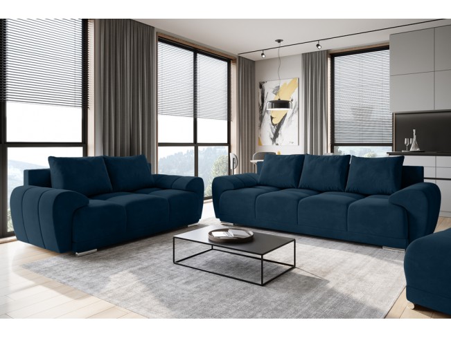 Sofa Bego 2 bez funkcji spania welur Monolith 77 granatowy