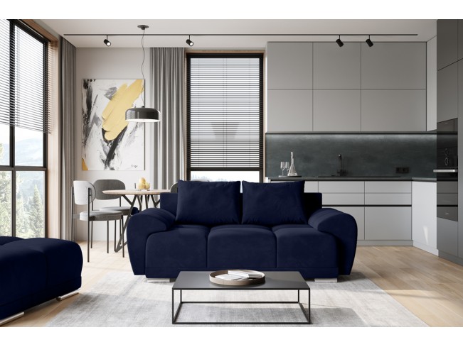 Sofa Bego 2 bez funkcji spania welur Monolith 79 ciemny granat