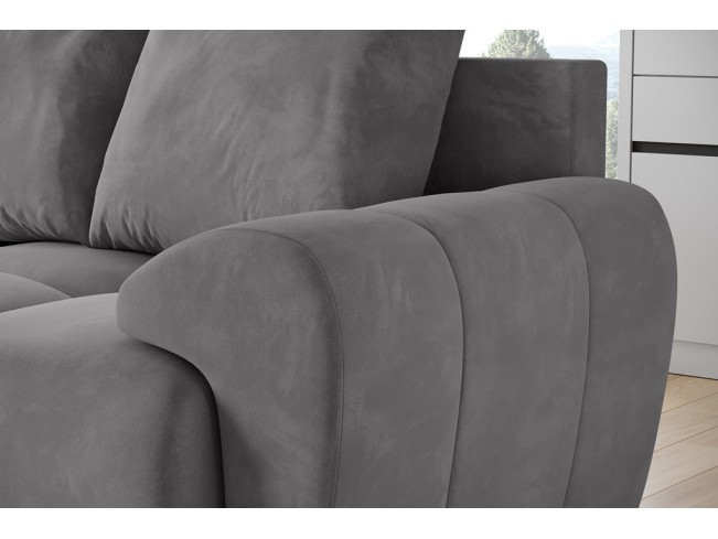 Sofa Bego 2 bez funkcji spania welur Monolith 85 szary