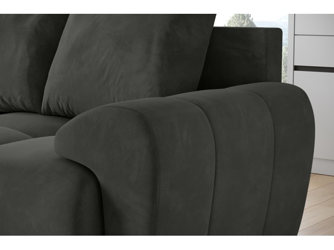 Sofa Bego 2 bez funkcji spania welur Monolith 92 popielaty