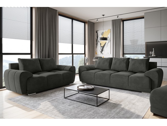 Sofa Bego 2 bez funkcji spania welur Monolith 92 popielaty