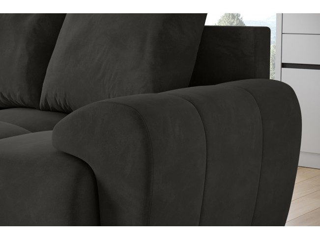 Sofa Bego 2 bez funkcji spania welur Monolith 95 ciemny szary