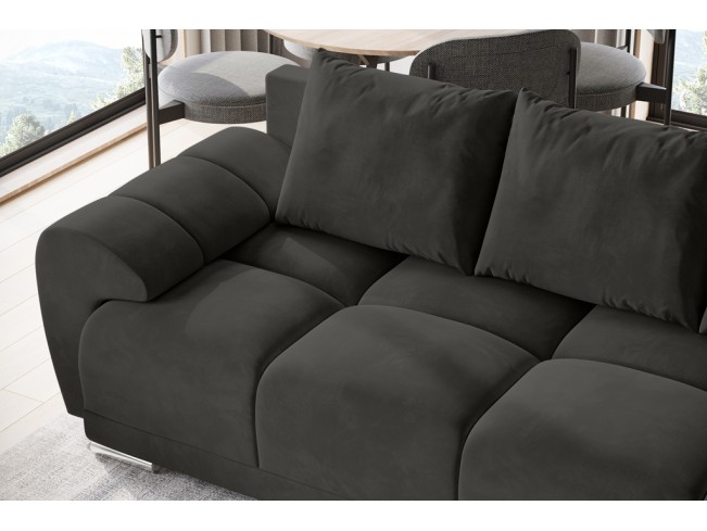 Sofa Bego 2 bez funkcji spania welur Monolith 95 ciemny szary