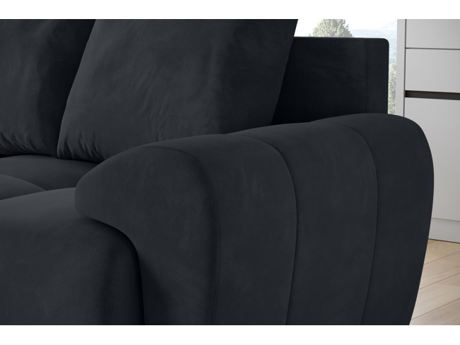 Sofa Bego 2 bez funkcji spania welur Monolith 97 ciemny grafit