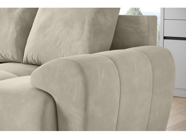 Sofa Bego 3 z funkcją spania welur Monolith 02 ecru