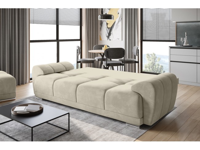 Sofa Bego 3 z funkcją spania welur Monolith 02 ecru