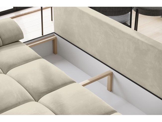Sofa Bego 3 z funkcją spania welur Monolith 02 ecru