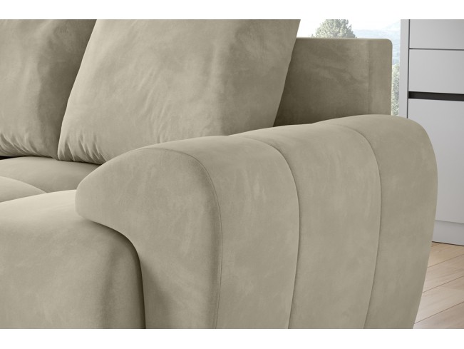 Sofa Bego 3 z funkcją spania welur Monolith 04 beżowa