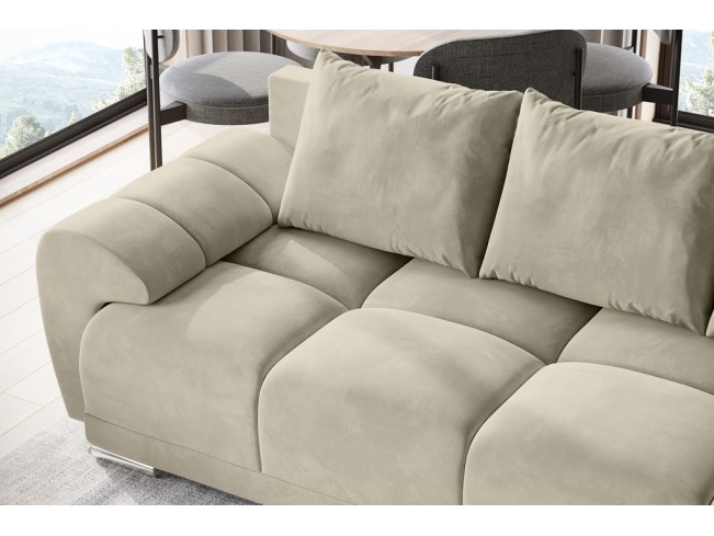 Sofa Bego 3 z funkcją spania welur Monolith 04 beżowa