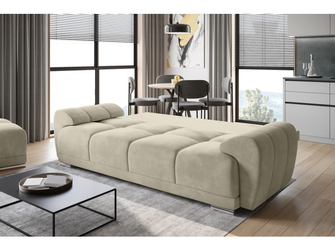 Sofa Bego 3 z funkcją spania welur Monolith 04 beżowa