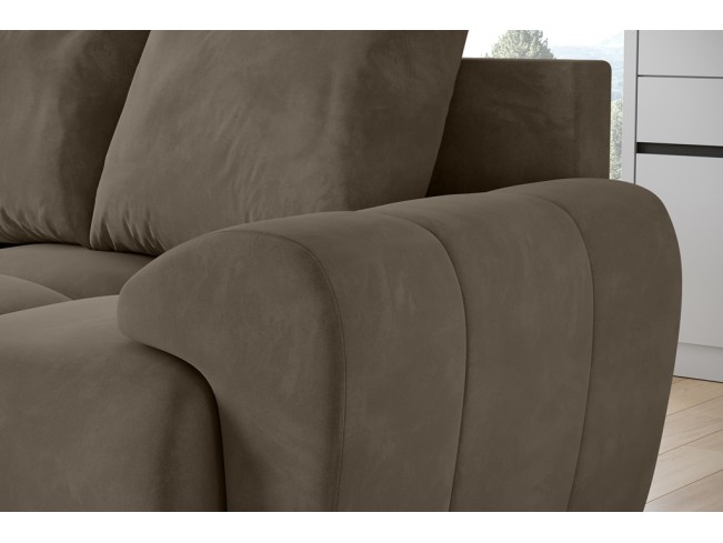 Sofa Bego 3 z funkcją spania welur Monolith 09 jasny brąz