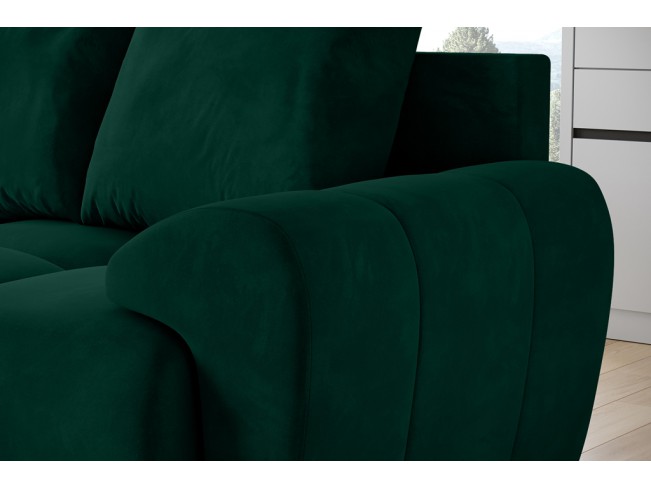 Sofa Bego 3 z funkcją spania welur Monolith 37 zielony