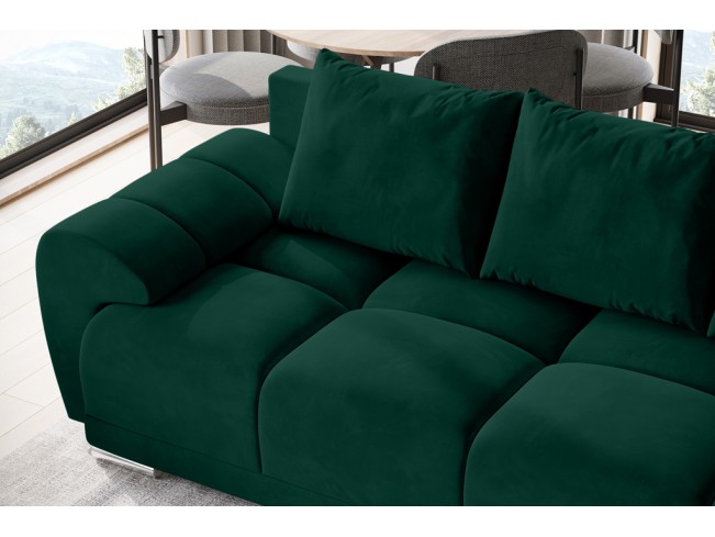 Sofa Bego 3 z funkcją spania welur Monolith 37 zielony