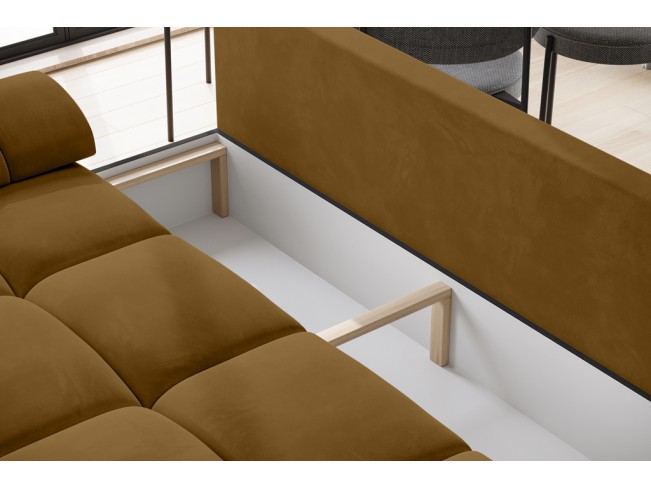 Sofa Bego 3 z funkcją spania welur Monolith 48 miodowy