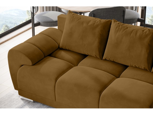 Sofa Bego 3 z funkcją spania welur Monolith 48 miodowy