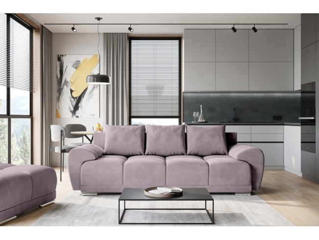 Sofa Bego 3 z funkcją spania welur Monolith 62 wrzosowy