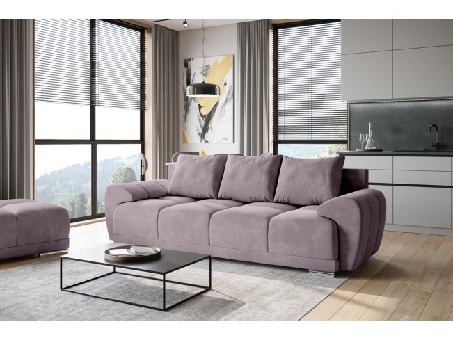 Sofa Bego 3 z funkcją spania welur Monolith 62 wrzosowy