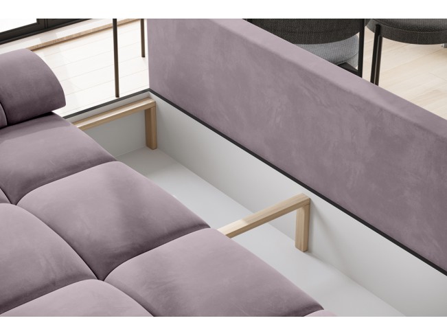 Sofa Bego 3 z funkcją spania welur Monolith 62 wrzosowy