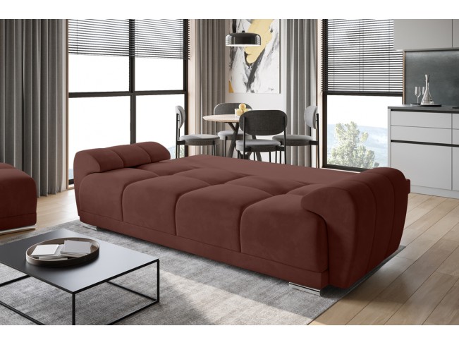 Sofa Bego 3 z funkcją spania welur Monolith 63 brudny róż