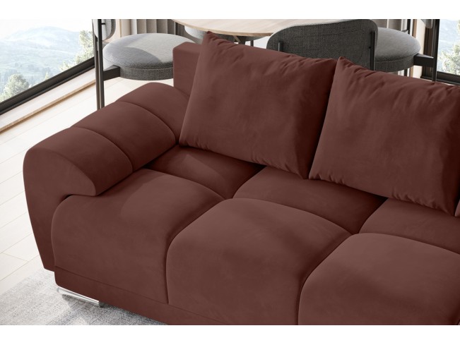 Sofa Bego 3 z funkcją spania welur Monolith 63 brudny róż