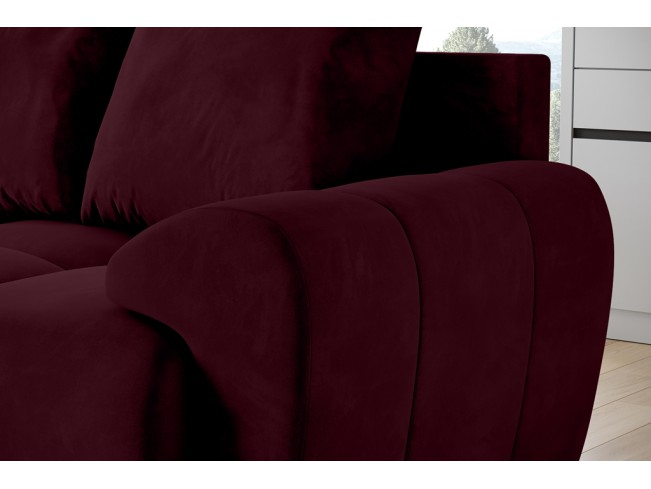 Sofa Bego 3 z funkcją spania welur Monolith 69 bordowy