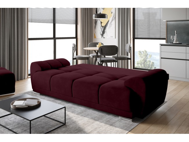 Sofa Bego 3 z funkcją spania welur Monolith 69 bordowy