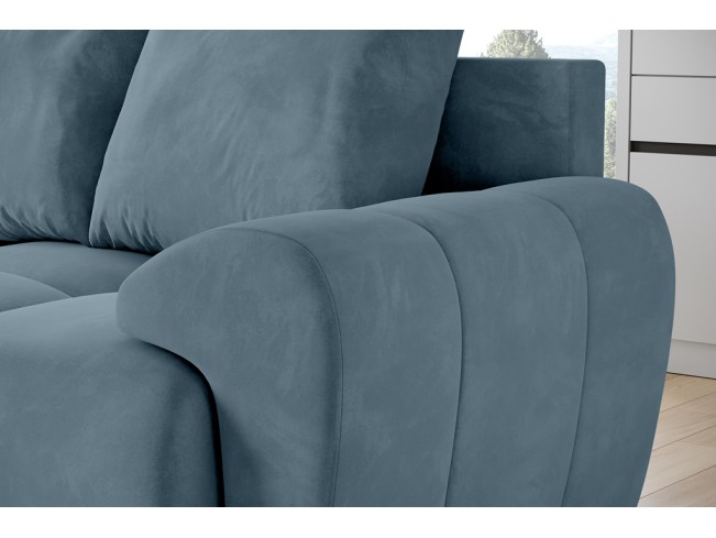 Sofa Bego 3 z funkcją spania welur Monolith 72 błękitny