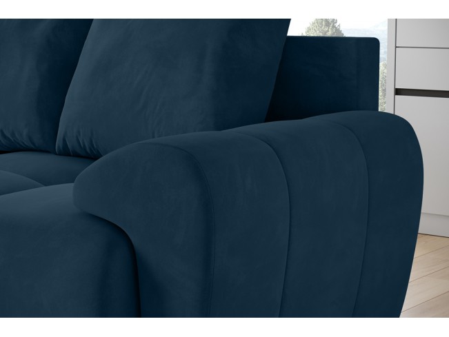 Sofa Bego 3 z funkcją spania welur Monolith 76 lazurowy