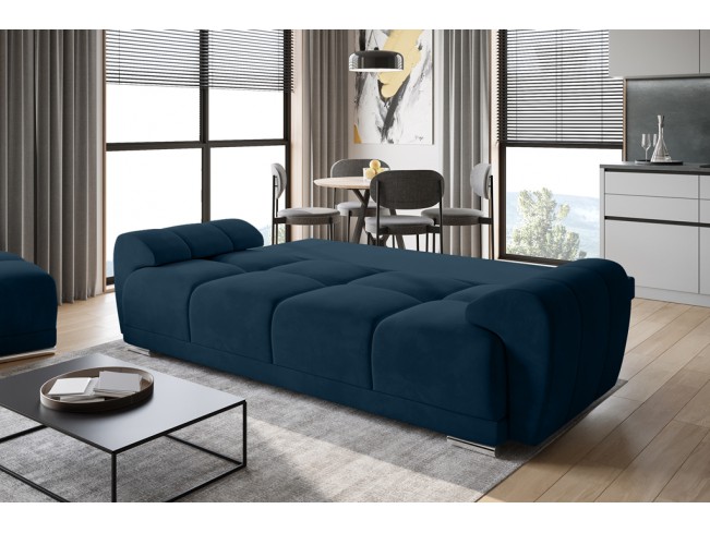 Sofa Bego 3 z funkcją spania welur Monolith 77 granatowy