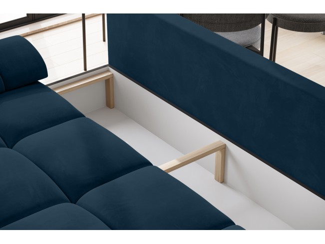 Sofa Bego 3 z funkcją spania welur Monolith 77 granatowy