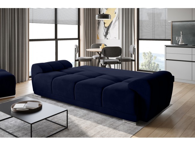 Sofa Bego 3 z funkcją spania welur Monolith 79 ciemny granat