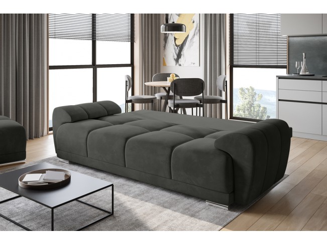 Sofa Bego 3 z funkcją spania welur Monolith 92 popielaty