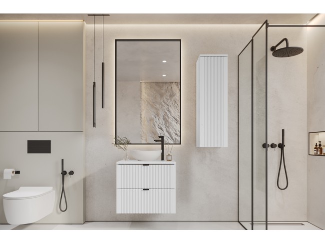 Łazienka Daki 60 1 biała perła zestaw mebli wiszących