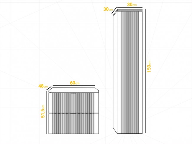 Łazienka Daki 60 2 biała perła zestaw mebli wiszących