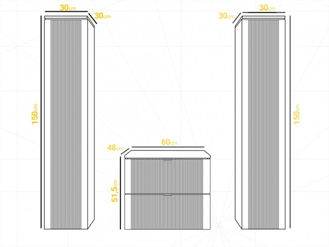 Łazienka Daki 60 5 biała perła zestaw mebli wiszących