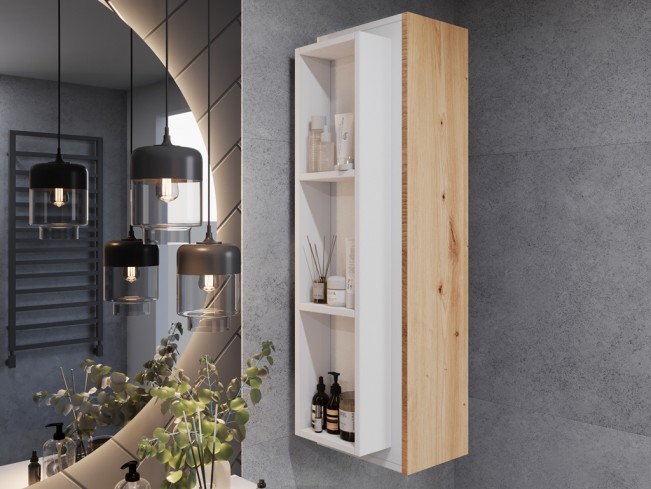 Łazienka Seli 1 biały mat/dąb lefkas zestaw mebli wiszących