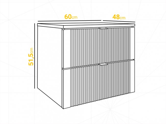 Szafka łazienkowa Daki biała perła/złoty wisząca 60 cm