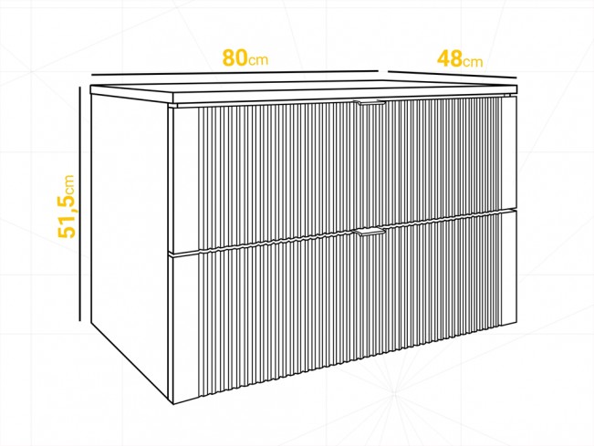 Szafka łazienkowa Daki biała perła/złoty wisząca 80 cm