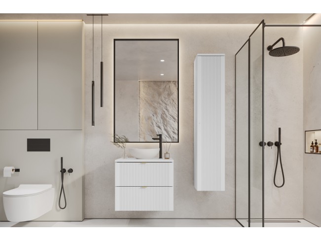 Łazienka Daki 60 2 biała/złoty zestaw mebli wiszących