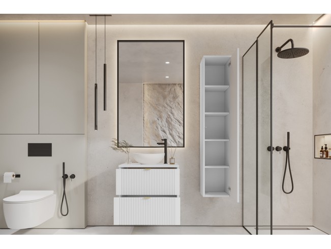 Łazienka Daki 60 2 biała/złoty zestaw mebli wiszących