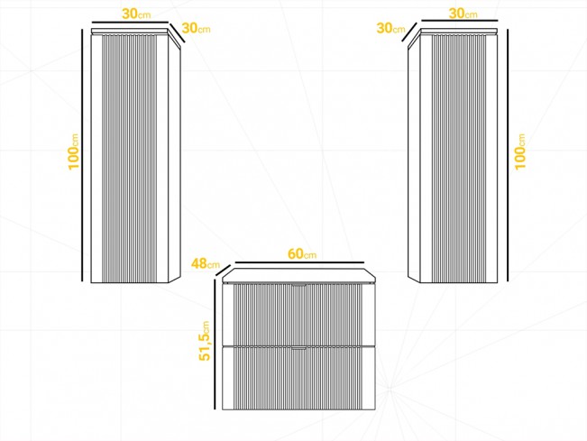 Łazienka Daki 60 4 biała perła/złoty zestaw mebli wiszących