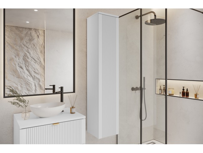 Łazienka Daki 80 5 biała perła/złoty zestaw mebli wiszących