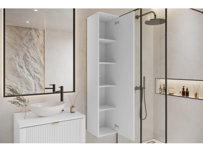 Łazienka Daki 80 5 biała perła/złoty zestaw mebli wiszących