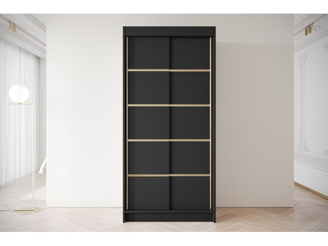 Szafa przesuwna Gold 4 czarna 100 cm