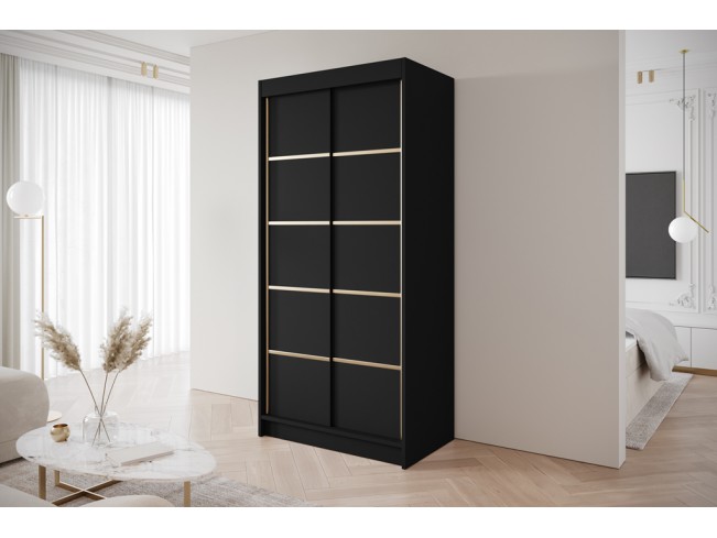 Szafa przesuwna Gold 4 czarna 100 cm